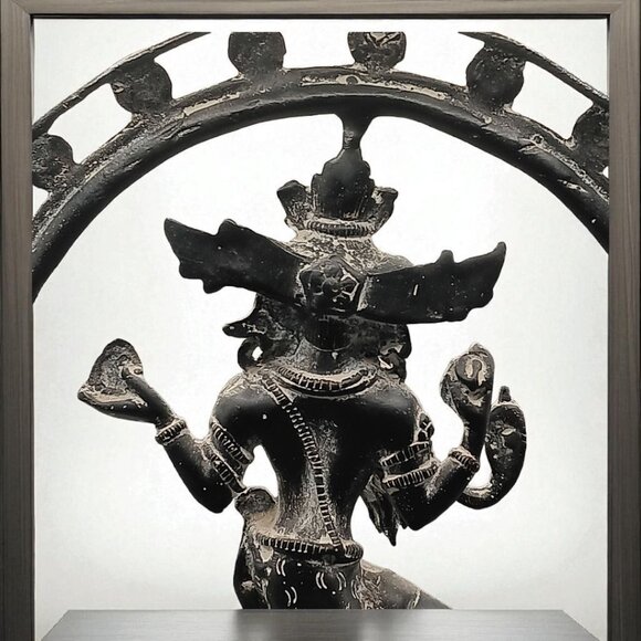 A Bronze Statue of Shiva Nataraja, as Lord of the Dance 12" H x 91/2 " W - Picture 6 of 8